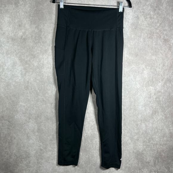 Adidas Leggings Womens Medium Black Climalite Cropped Stretch Pull On Athleisure - Picture 1 of 10